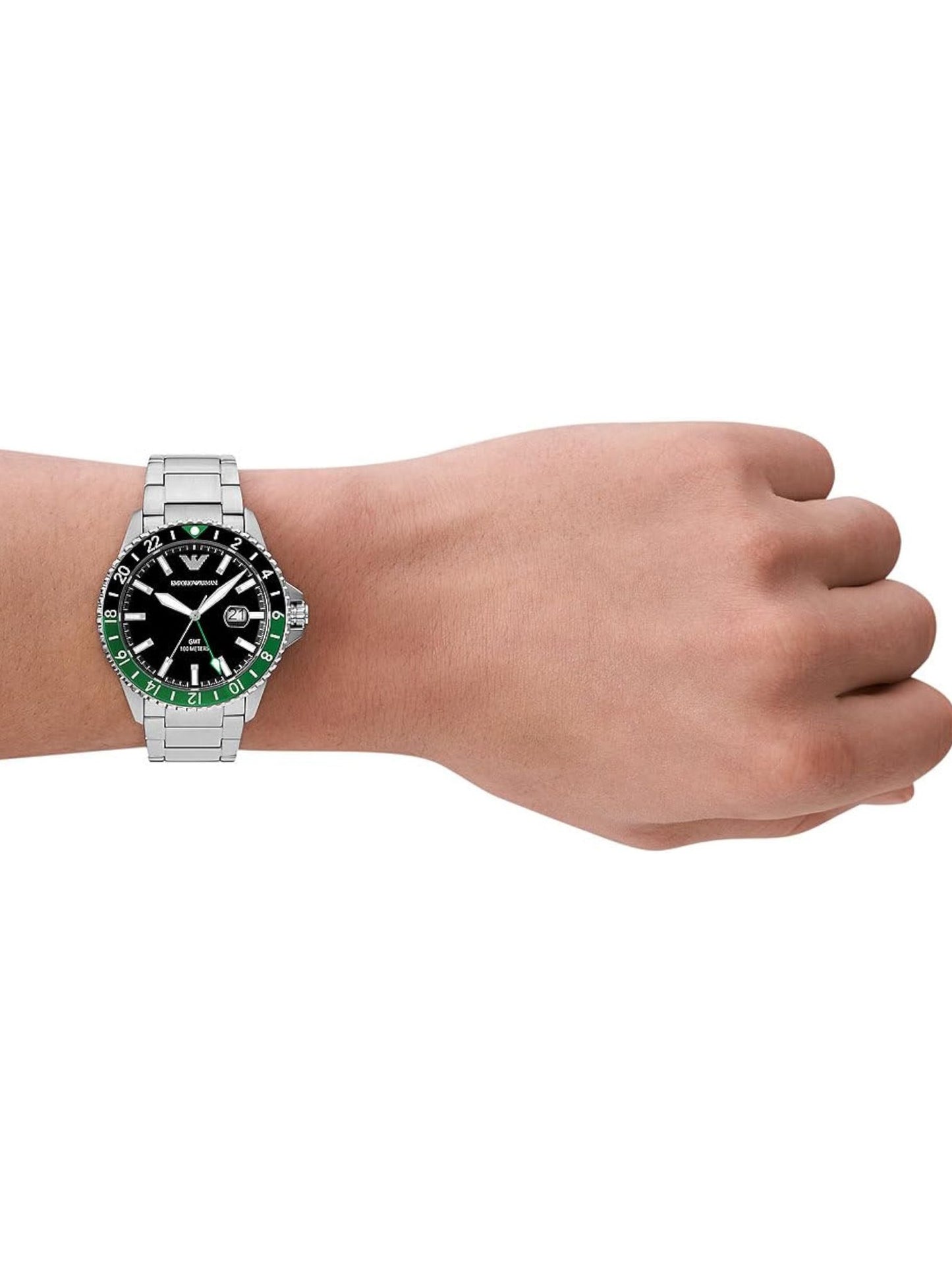 Emporio Armani GMT Dual Time Stainless Steel Watch