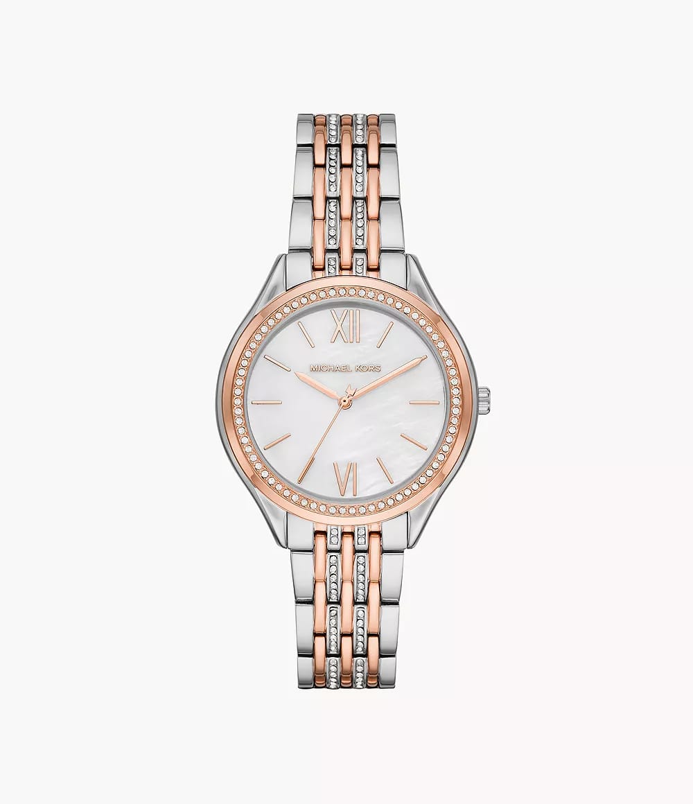 Michael Kors MK7077 Women’s Mindy Three-Hand Two-Tone Stainless Steel