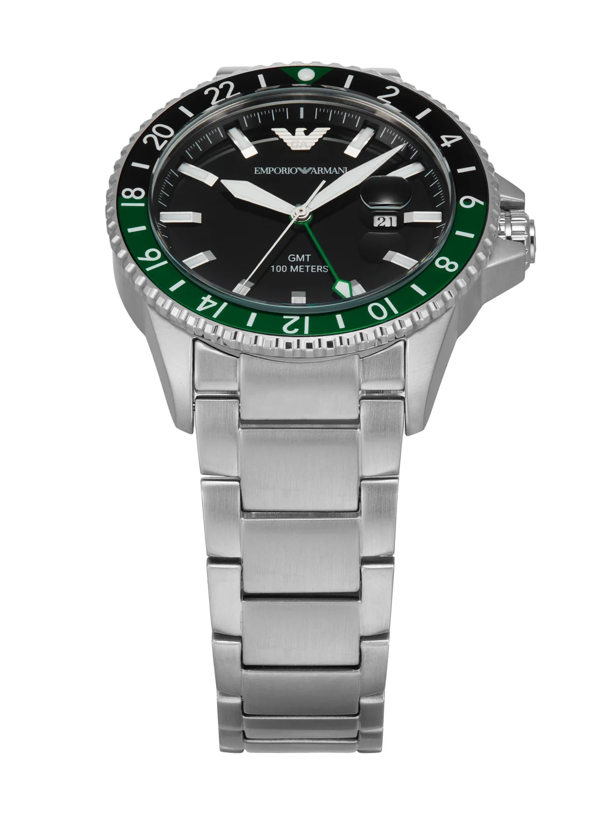 Emporio Armani GMT Dual Time Stainless Steel Watch