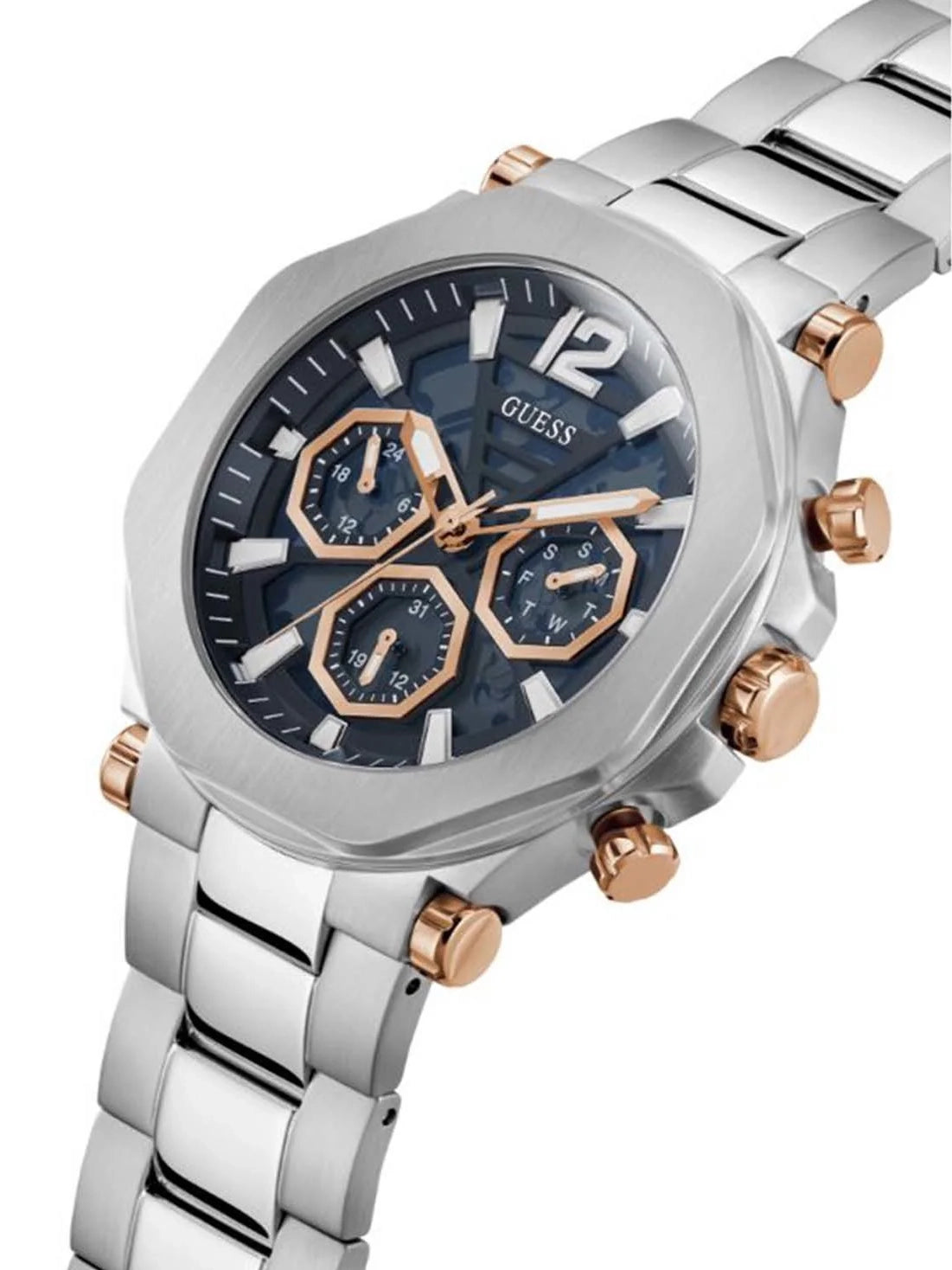GUESS Mens Silver Tone Multi-function Watch, GW0539G1