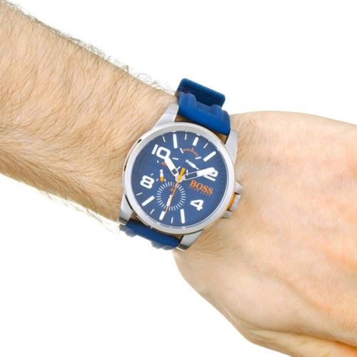 Montre Sport HUGO BOSS en silicone Bleu pour Homme, 1550008