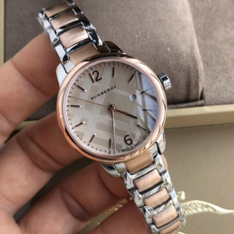burberry ladies watch swiss classic two tone