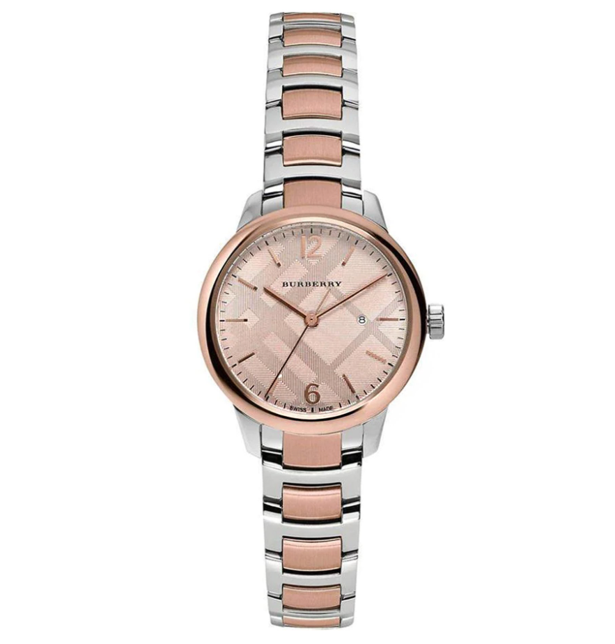 burberry ladies watch swiss classic two tone