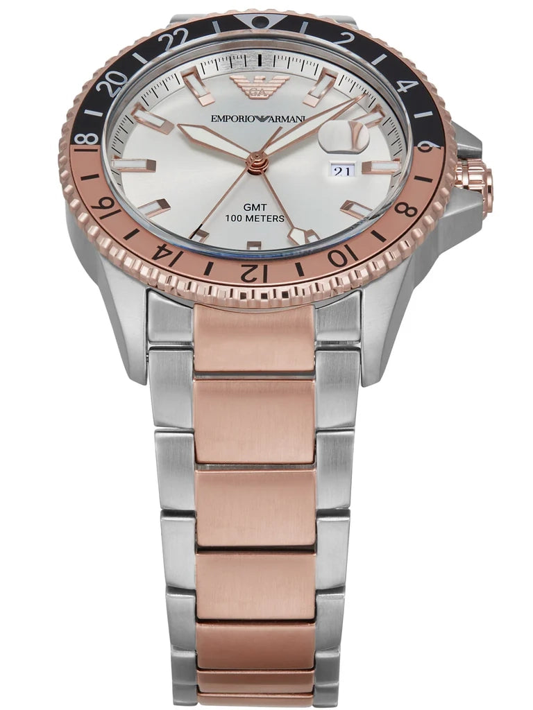 EMPORIO ARMANI SEA EXPLORER GMT WHITE DIAL MEN’S WATCH