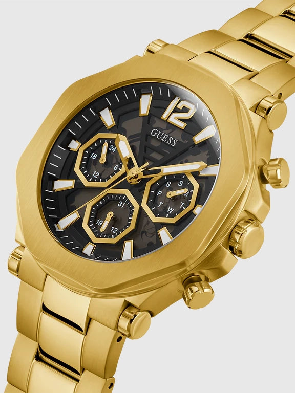 GUESS Mens Gold Tone Multi-function Watch,GW0539G2