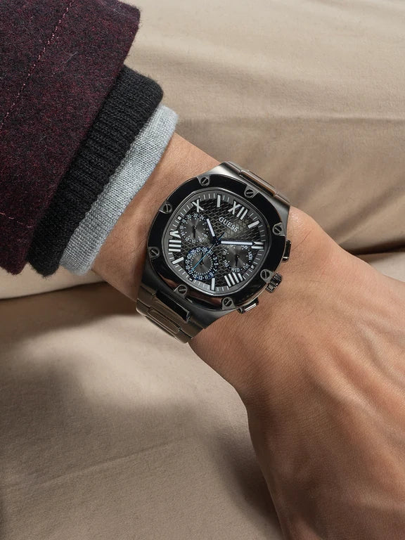 GUESS Mens Gunmetal Multi-function Watch, GW0572G5