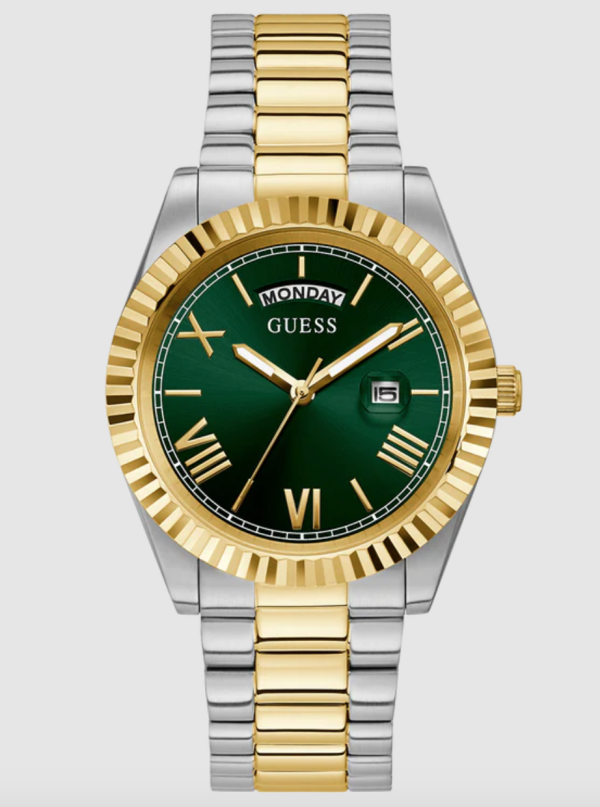 GUESS Mens 2-Tone Day/Date Watch