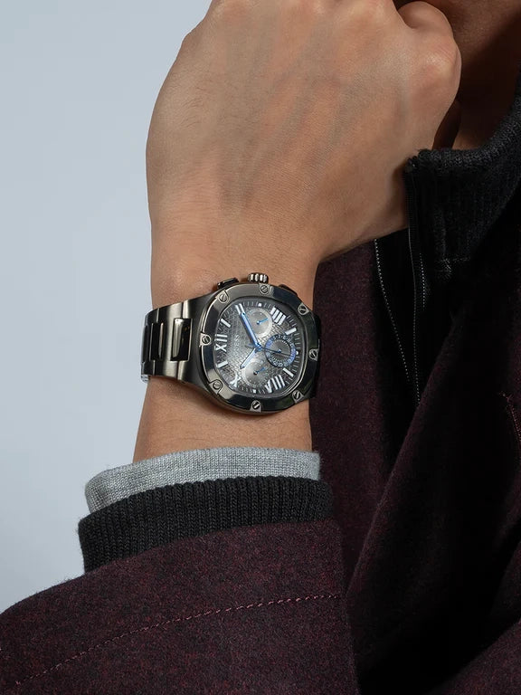 GUESS Mens Gunmetal Multi-function Watch, GW0572G5