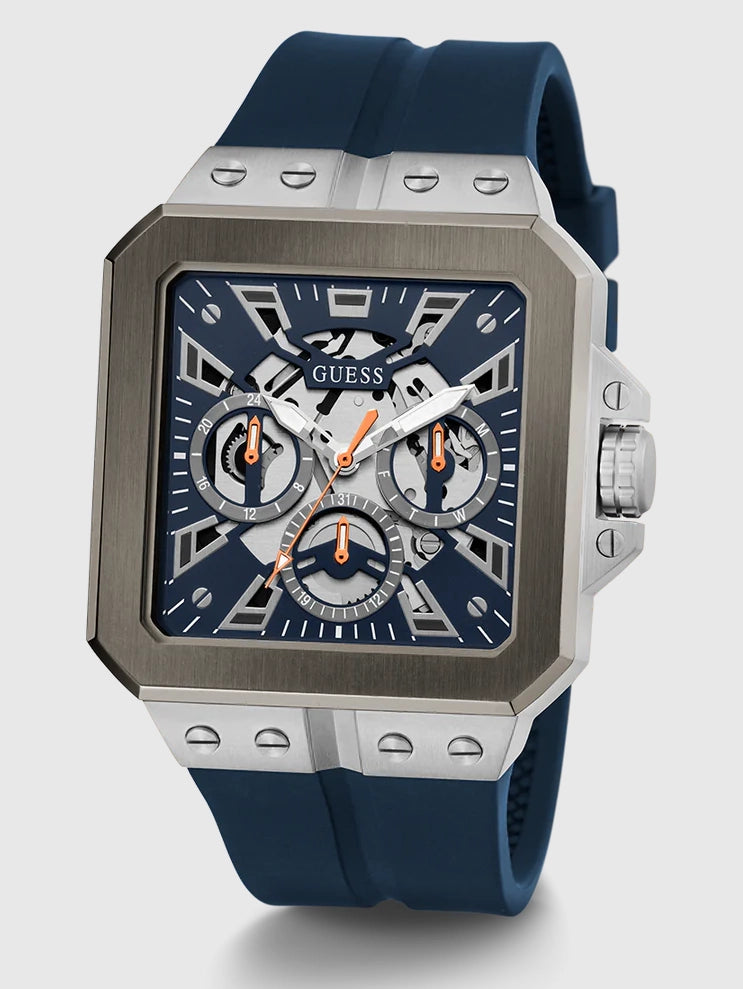 GUESS Mens Navy 2-Tone Multi-function Watch, GW0637G1