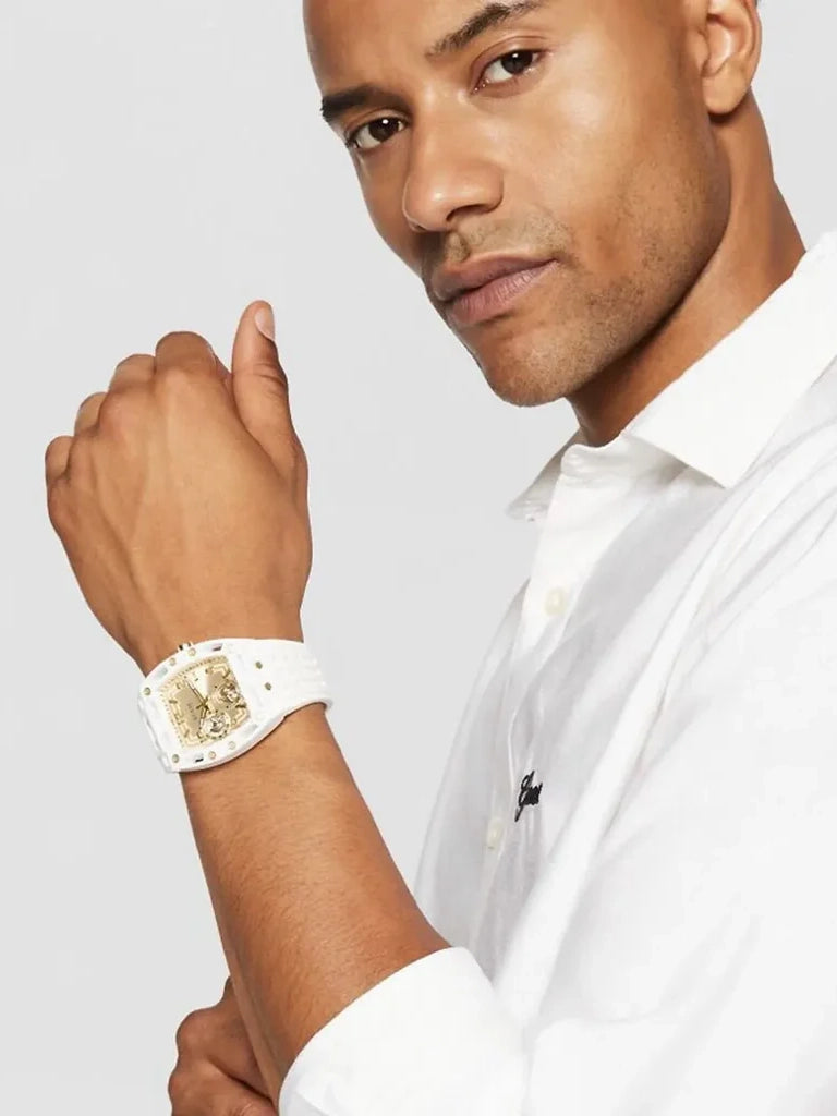 guess champagne dial men analog watch, gw0499g5