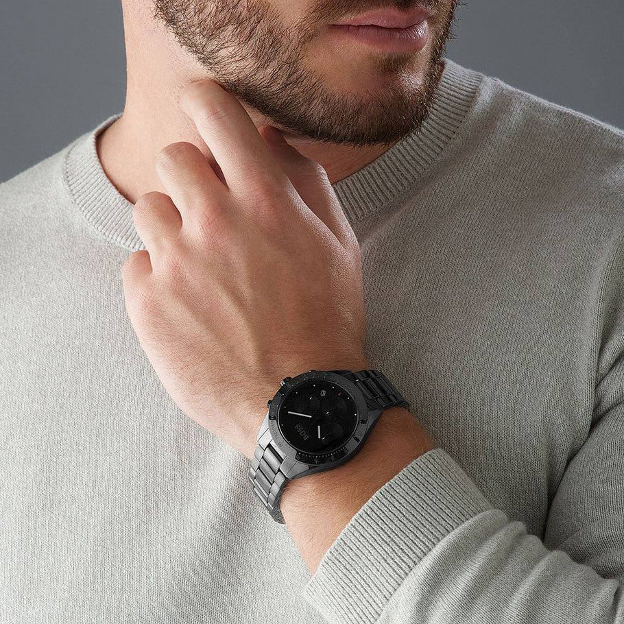 BOSS Quartz Chronographe avec Bracelet en Acier Inoxydable,1513581