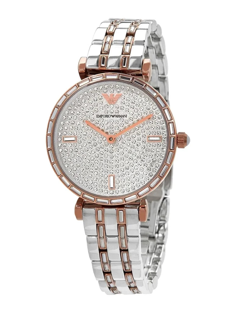 Emporio Armani Gianni Women’s Analog Stainless Steel Silver Dial 32mm Watch