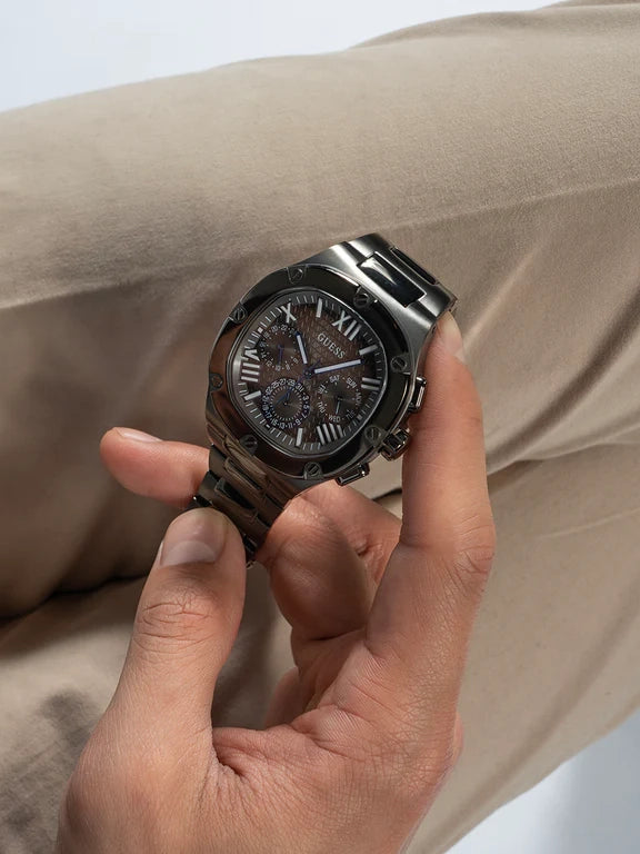 GUESS Mens Gunmetal Multi-function Watch, GW0572G5