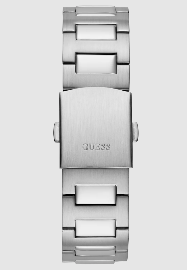 GUESS Mens Silver Tone Multi-function Watch