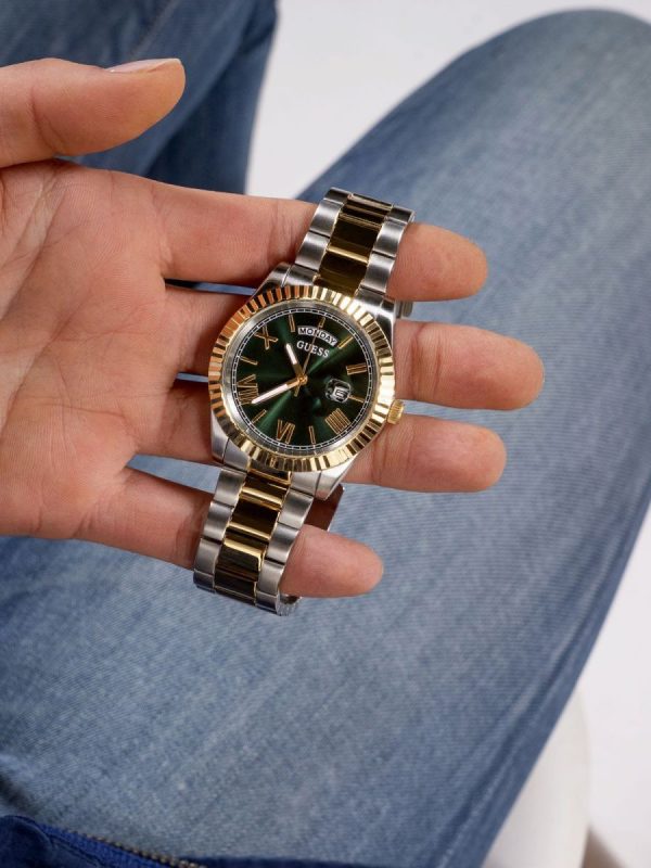 GUESS Mens 2-Tone Day/Date Watch