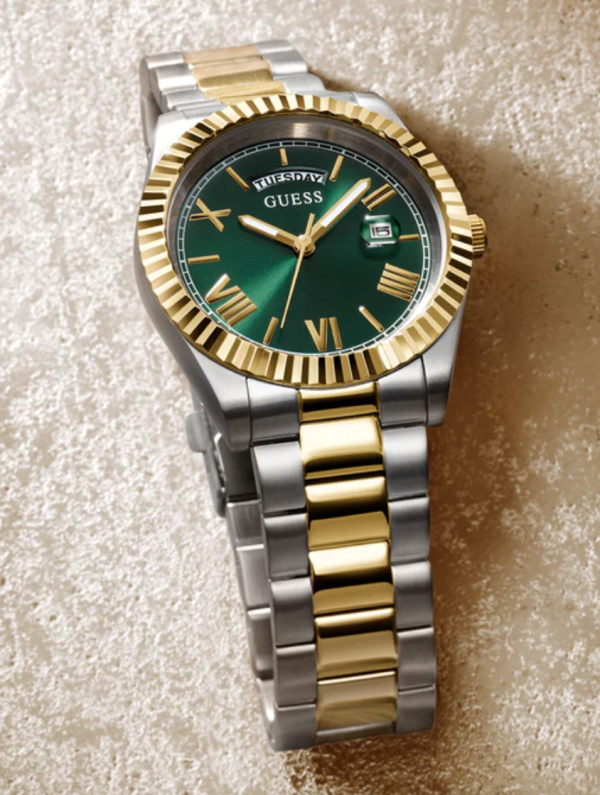 GUESS Mens 2-Tone Day/Date Watch