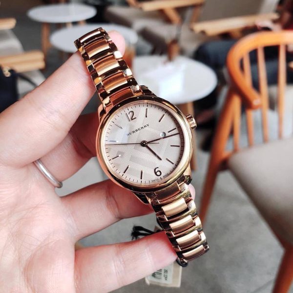 Montre Burberry Pour Femme Or Rose, bu10116