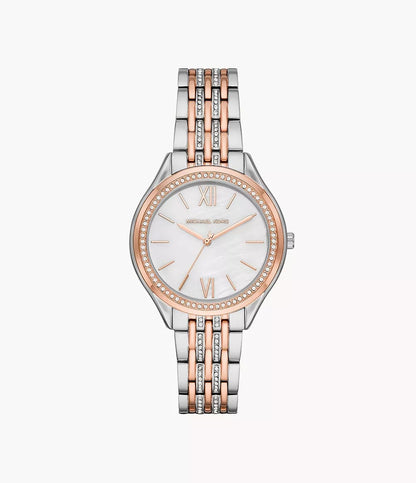 Michael Kors MK7077 Women’s Mindy Three-Hand Two-Tone Stainless Steel