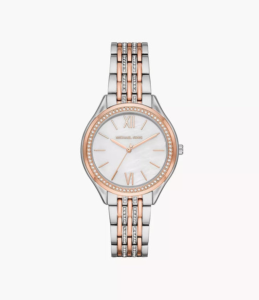 Michael Kors MK7077 Women’s Mindy Three-Hand Two-Tone Stainless Steel