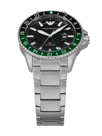 Emporio Armani GMT Dual Time Stainless Steel Watch