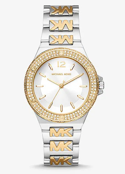 Michael Kors Lennox Pavé Two-Tone Logo Watch