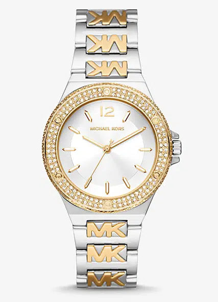 Michael Kors Lennox Pavé Two-Tone Logo Watch