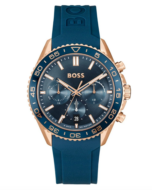 BOSS Blue Runner Men’s Chronograph Watch with Silicone