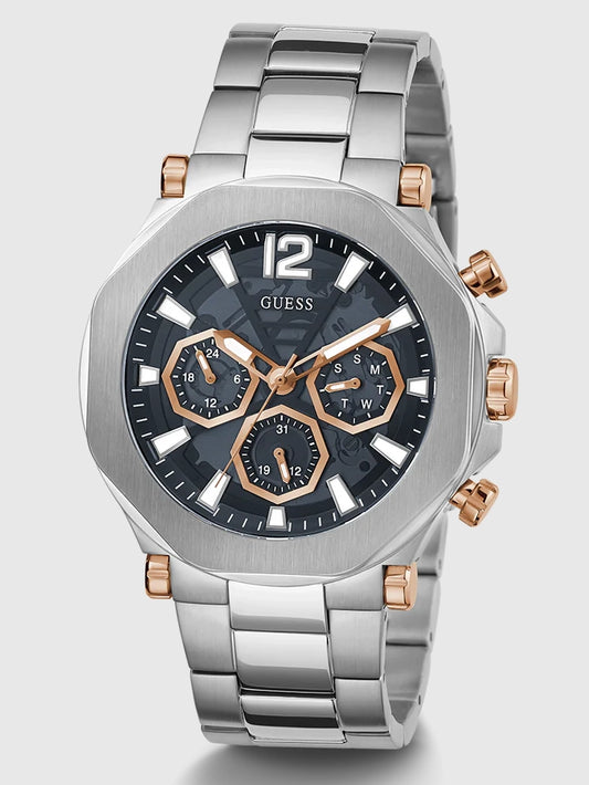 GUESS Mens Silver Tone Multi-function Watch, GW0539G1