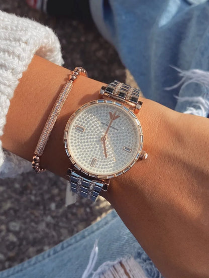 Emporio Armani Gianni Women’s Analog Stainless Steel Silver Dial 32mm Watch