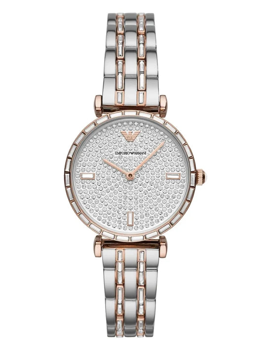 Emporio Armani Gianni Women’s Analog Stainless Steel Silver Dial 32mm Watch
