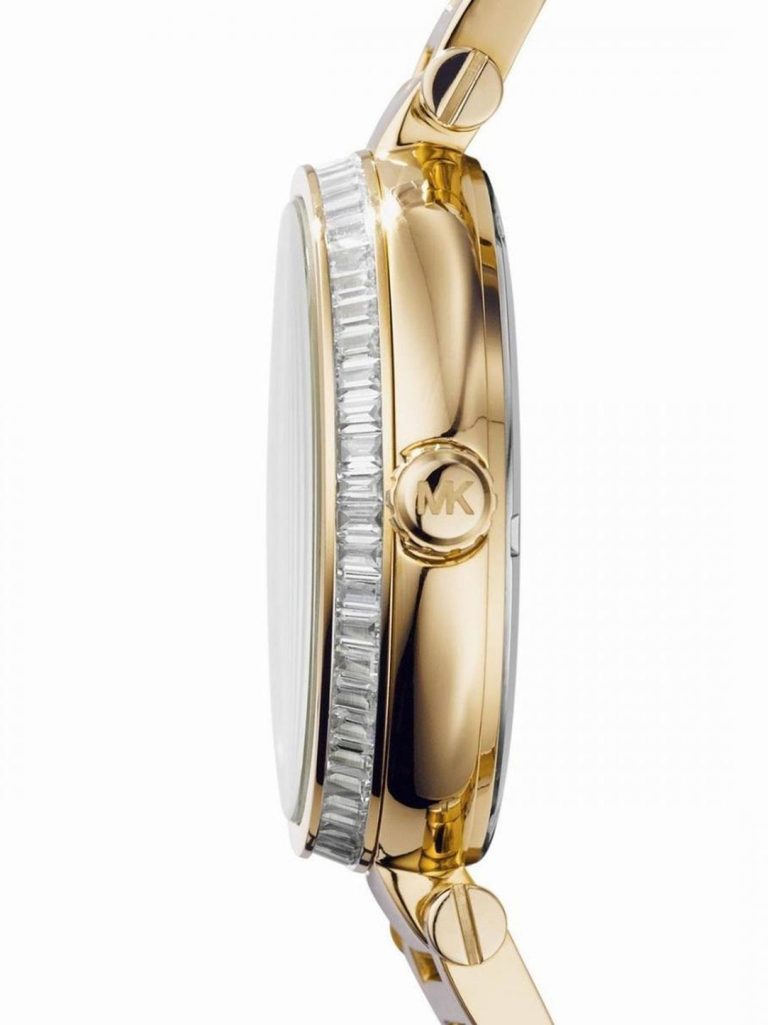 michael kors skylar green dial gold steel