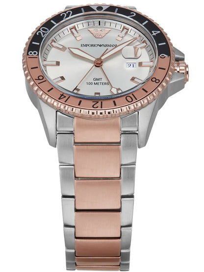 EMPORIO ARMANI SEA EXPLORER GMT WHITE DIAL MEN’S WATCH