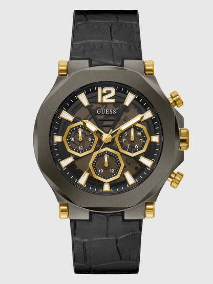 GUESS Mens Black Gunmetal Multi-function Watch,GW0492G1
