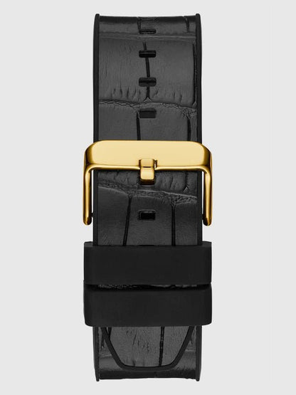 GUESS Mens Black Gold Tone Multi - function Watch,GW0492G3 - visiowatch