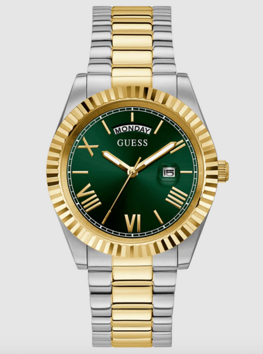 GUESS Mens 2-Tone Day/Date Watch