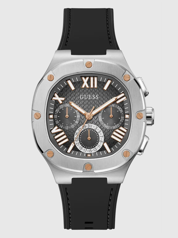 GUESS Mens Burgundy Gunmetal Multi-function Watch, GW0571G1
