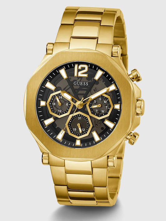 GUESS Mens Gold Tone Multi-function Watch,GW0539G2