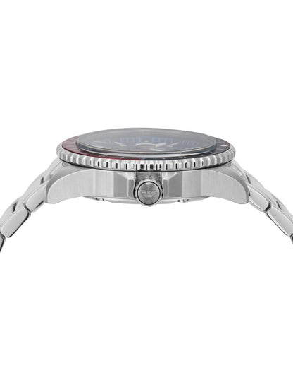 emporio armani gmt dual time stainless steel