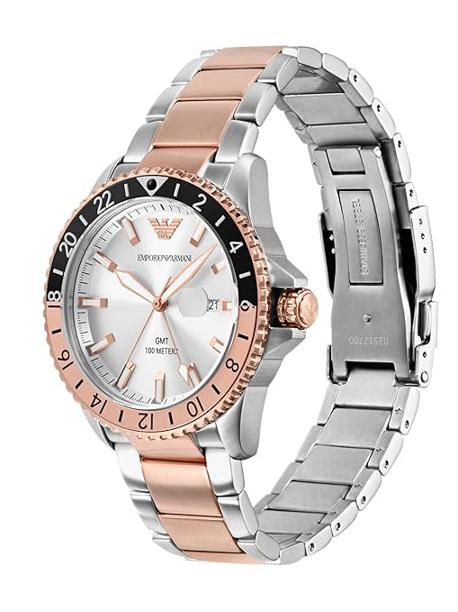 EMPORIO ARMANI SEA EXPLORER GMT WHITE DIAL MEN’S WATCH