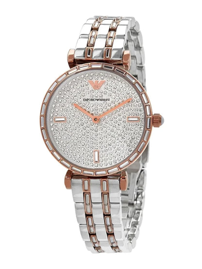 Emporio Armani Gianni Women’s Analog Stainless Steel Silver Dial 32mm Watch