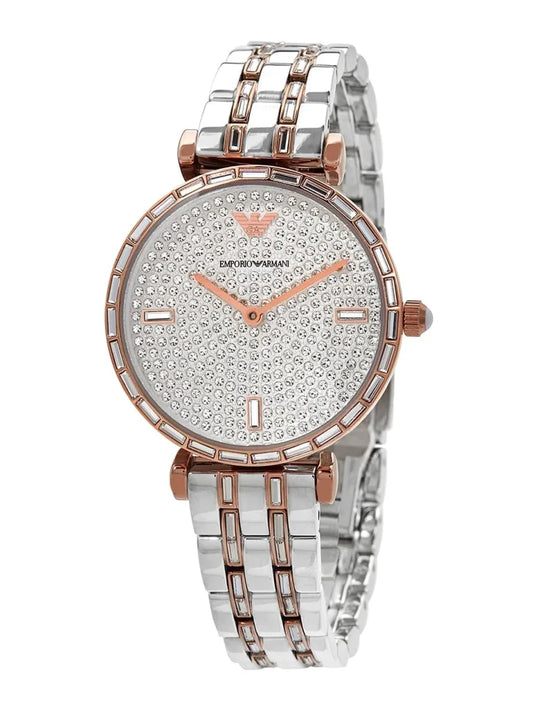 Emporio Armani Gianni Women’s Analog Stainless Steel Silver Dial 32mm Watch