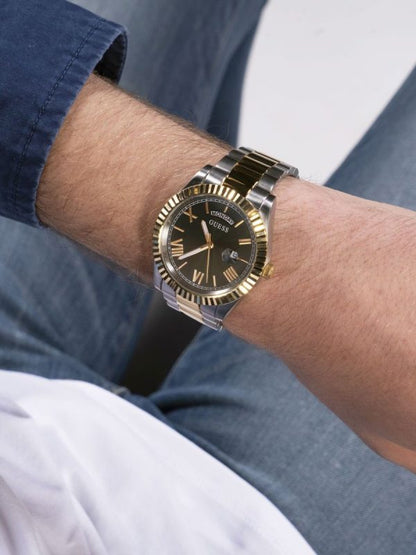 GUESS Mens 2-Tone Day/Date Watch