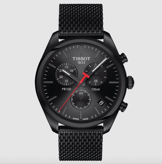 Tissot black pr 100 chronograph, t101.417.33.051.00 - visiowatch