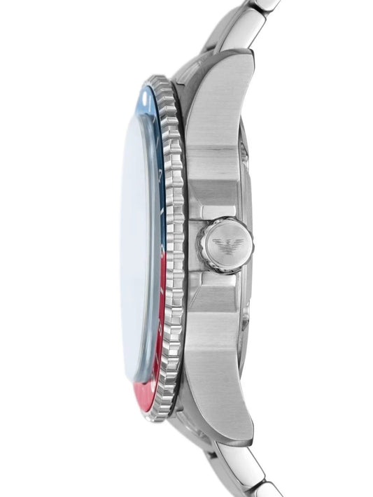 emporio armani gmt dual time stainless steel