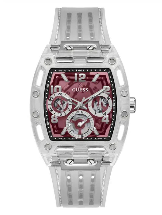 GUESS Mens Clear Multi-function Watch, GW0499G9
