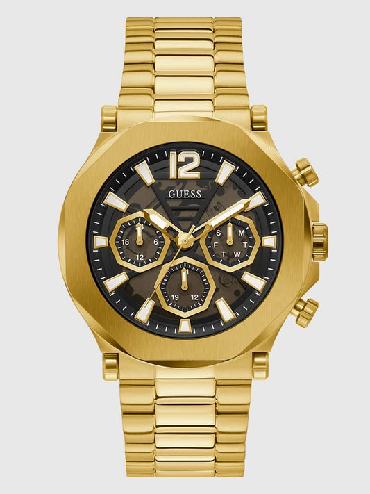 GUESS Mens Gold Tone Multi-function Watch,GW0539G2
