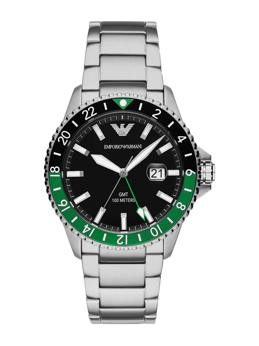 Emporio Armani GMT Dual Time Stainless Steel Watch